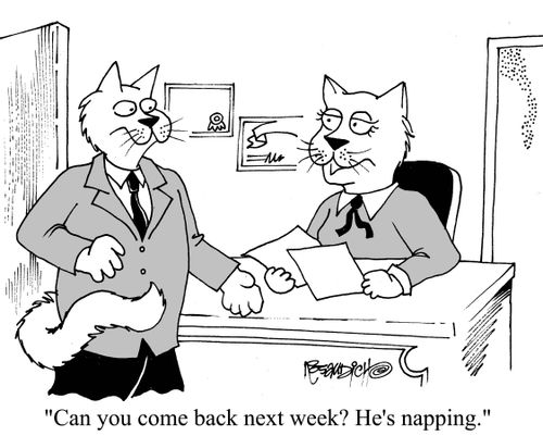 "Can you come back next week? He's napping."