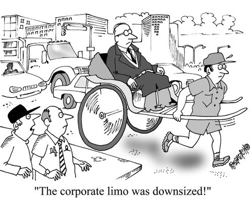 "The corporate limo was downsized!"