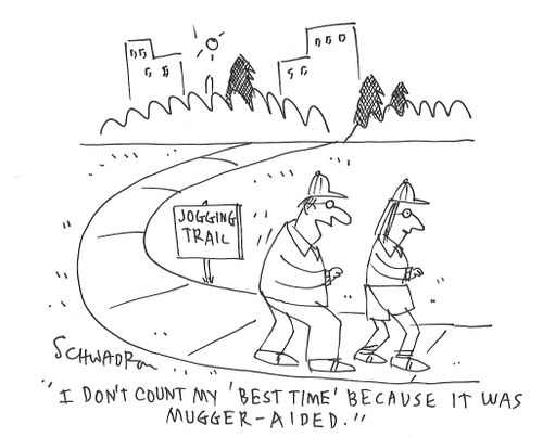 "I don't count my 'best time' because it was mugger-aided."