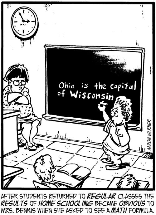 After students returned to regular classes the results of home schooling became obvious to Mrs. Bennis when she asked to see a math formula.