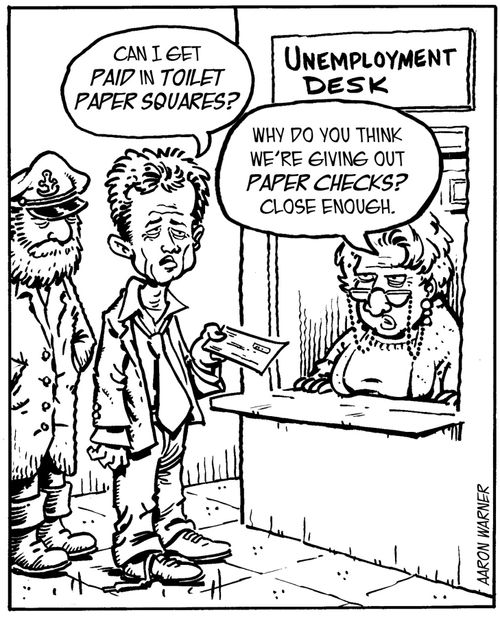"Can I get paid in toilet paper squares?"