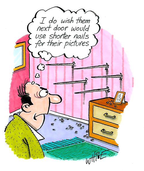 "I do wish them next door would use shorter nails for their pictures."