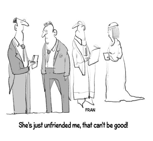 "She's just unfriended me, that can't be good."