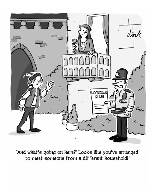 "And what's going on here? Looks like you've arranged to meet someone from a different household!"