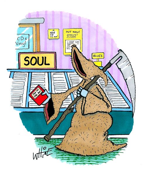 Grim Reaper Buying CDs...