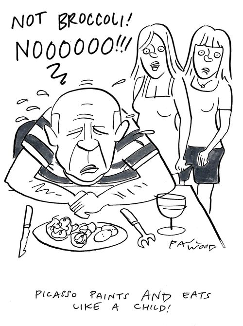 Picasso paints AND eats like a child!
