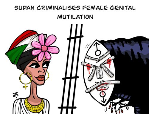 Sudan criminalises female genital mutilation.