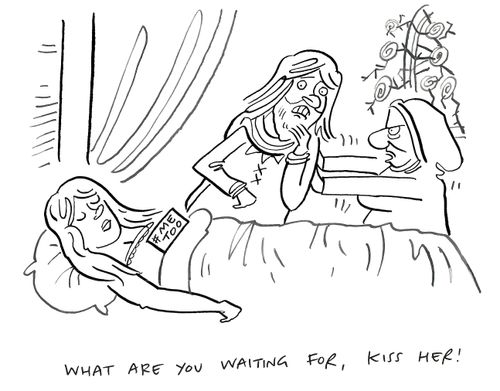 "What are you waiting for, kiss her!"