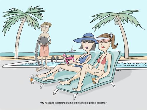 "My husband just found out he left his mobile phone at home."