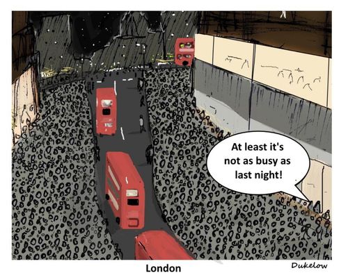 "At least it's not as busy as last night!"