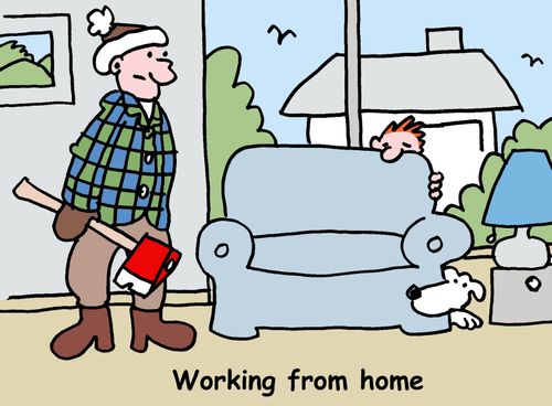 Working from home.