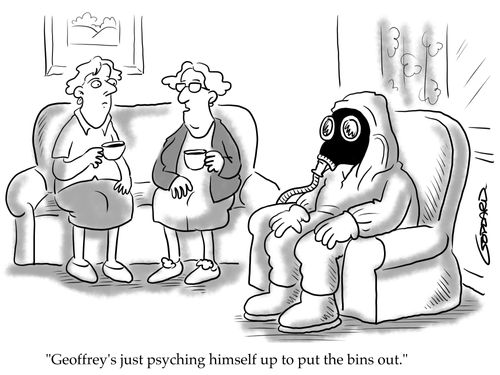 "Geoffrey's just psyching himself up to put the bins out."