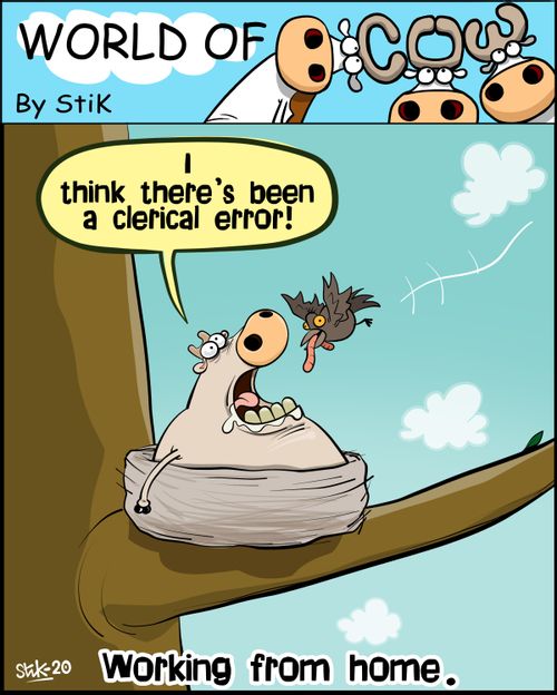 "I think there's been a clerical error!"