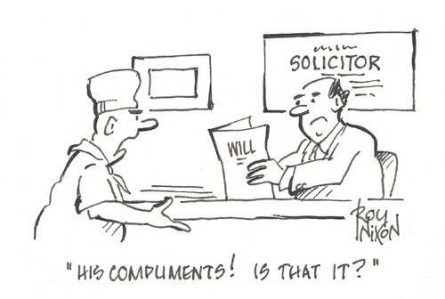 "His compliments! Is that it?"