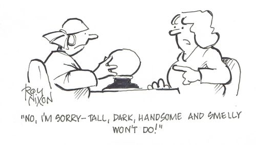 "No, I'm sorry - tall, dark, handsome and smelly won't do!" 