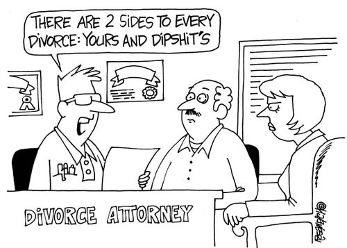 "There are 2 sides to every divorce: yours and d*****s."