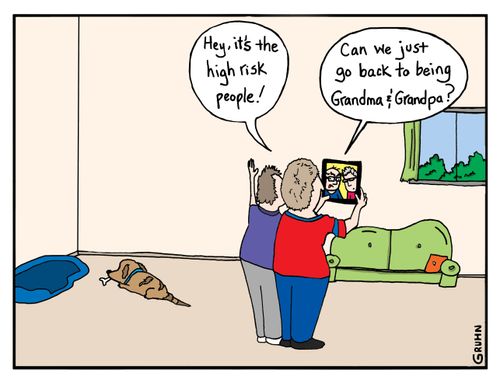 "Hey, it's the high risk people!"