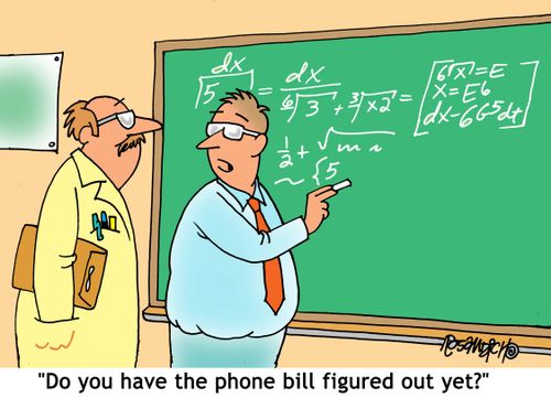 "Do you have the phone bill figured out yet?"