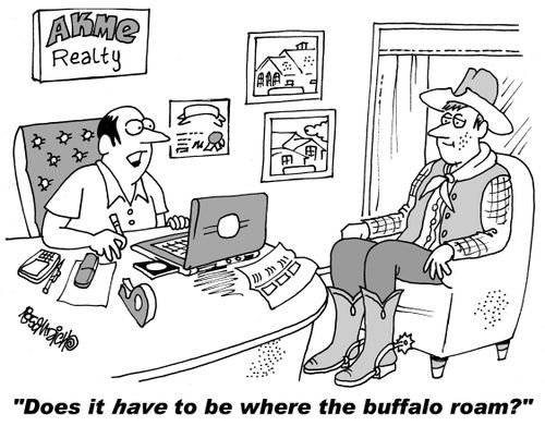 "Does it have to be where the buffalo roam?"