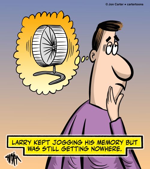 Larry kept jogging his memory but was still getting nowhere.