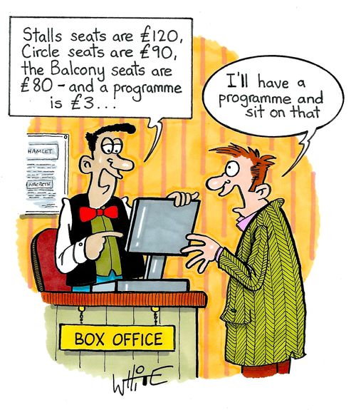 "I'll have a programme and sit on that."