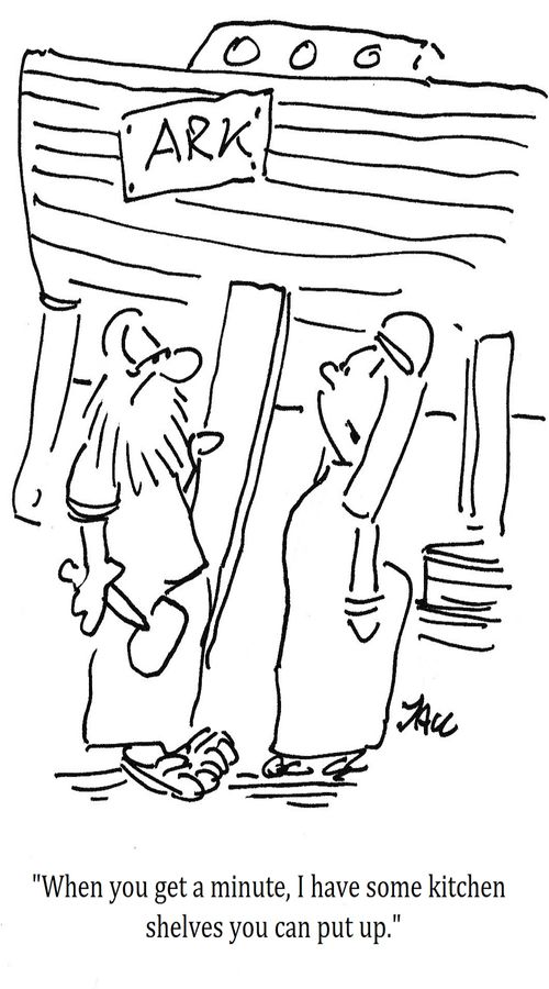 "When you get a minute, I have some kitchen shelves you can put up."
