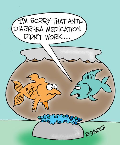 "I'm sorry that anti-diarrhea medication didn't work. . ."