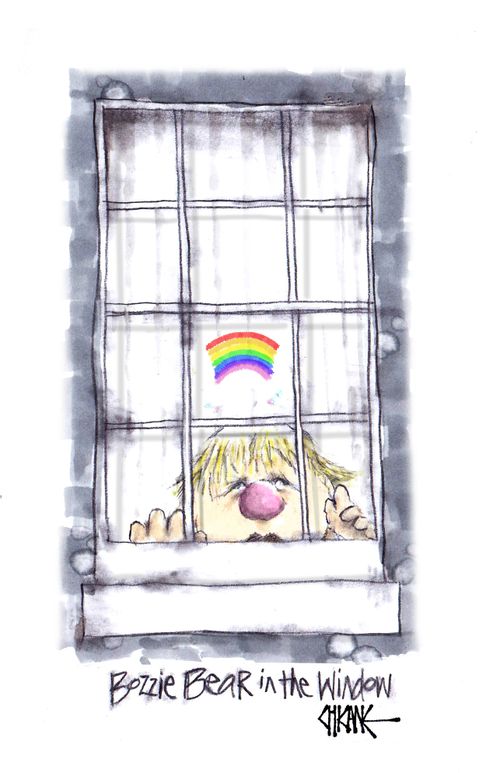 Bozzie Bear in the Window