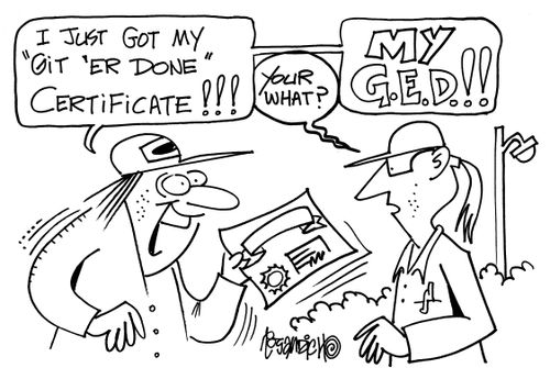 "I just got me 'git 'er done' certificate!!!"