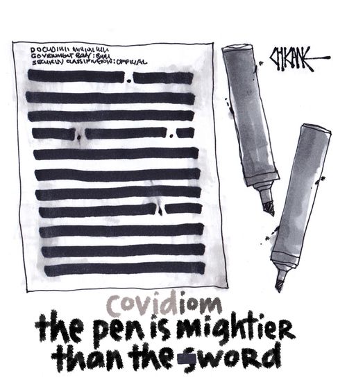 Covidiom: The Pen is Mightier than the Sword.