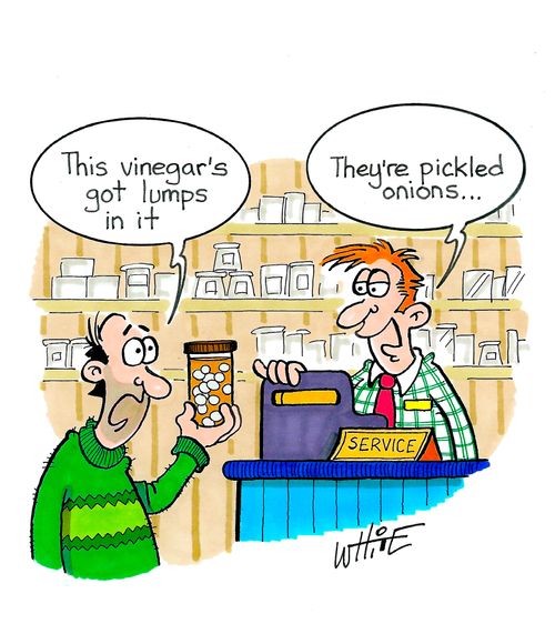 "This vinegar's got lumps in it."