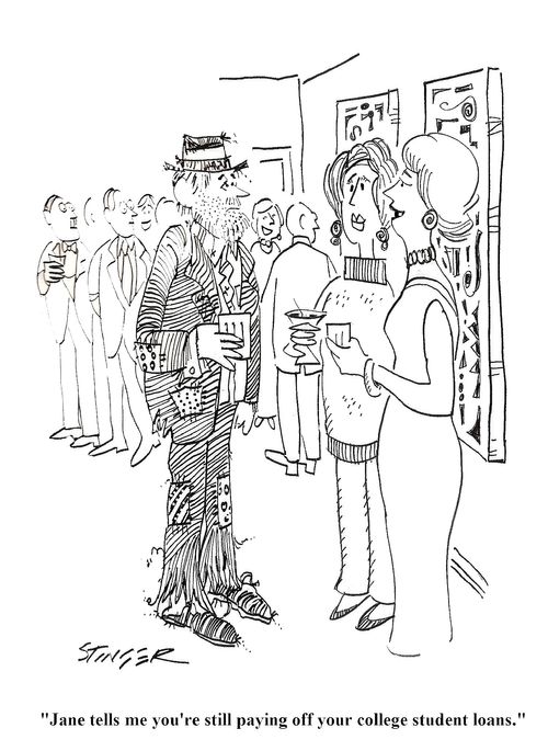 "Jane tells me you're still paying off college student loans."