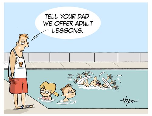 "Tell your dad we offer adult lessons."