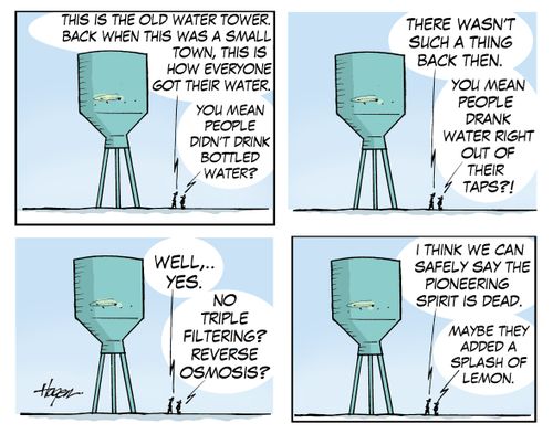 "This is the old water tower back when this was a small town. This is how everyone got their water."