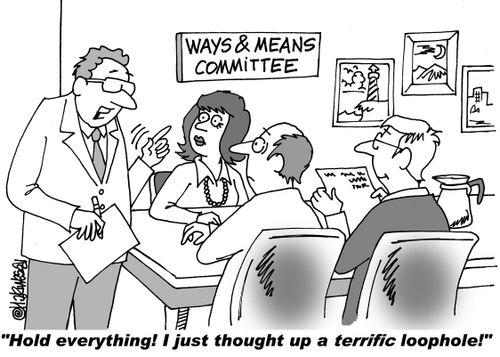 "Hold everything! I just thought up a terrific loophole!"