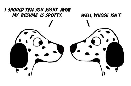 "I should tell you right away my resume is spotty."