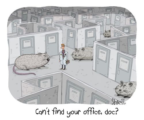 "Can't find your office, doc?"