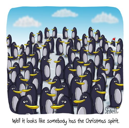 "Well it looks like somebody has the Christmas spirit."