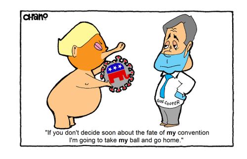 "If you don't decide soon about the fate of my convention I'm going to take my ball and go home."