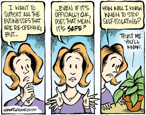 "I want to support all the businesses that are re-opening, but. . . even if it's officially o.k., does that mean it's safe?"