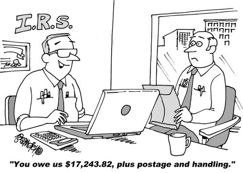 "You owe us $17,234.82, plus postage and handling."