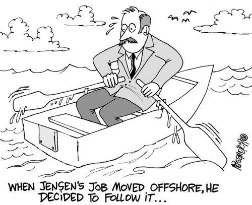 "When Jensen's job moved offshore, he decided to follow it..."