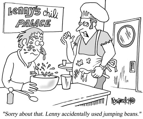 "Sorry about that. Lenny accidentally used jumping beans."
