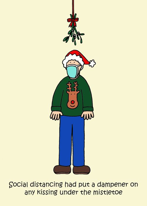 Social distancing has put a dampener on any kissing under the mistletoe.