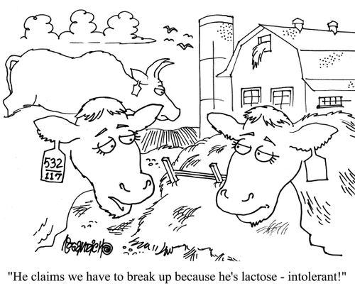 "He claims we have to break up because he's lactose-intolerant!"