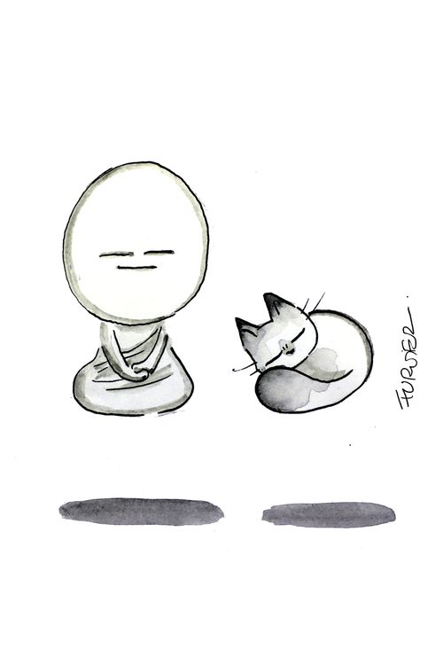 Buddha and Cat