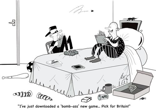 @I've just downloaded a 'bomb-ass' new game. . . Pick for Britain!"
