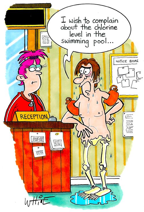 "I wish to complain about the chlorine level in the swimming pool. . ."