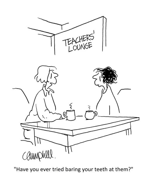 "Have you ever tried baring your teeth at them?"