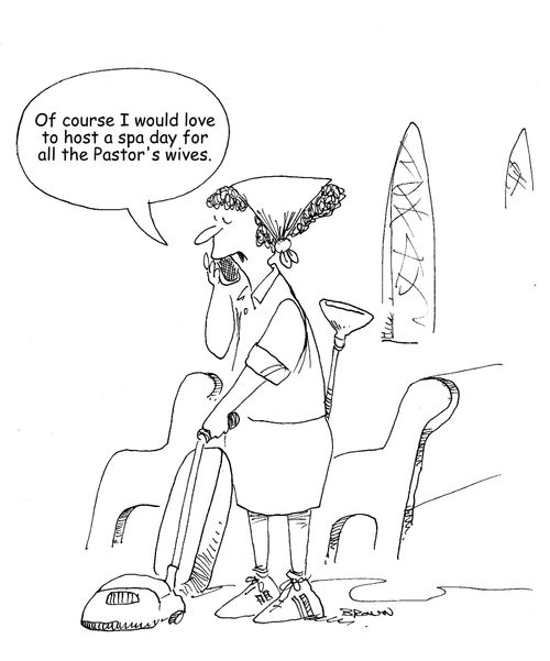 "Of course I would love to host a spa day for all pastor's wives." 